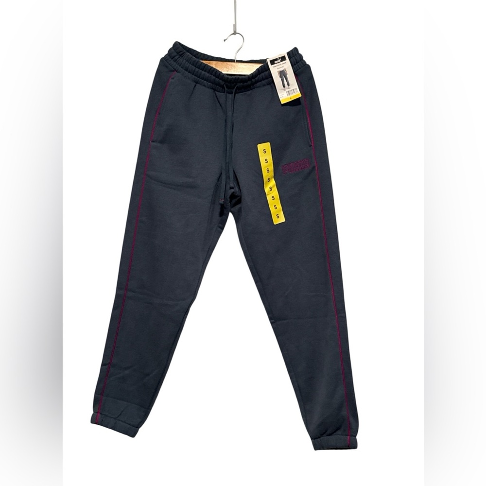 Blue Jogger Pants with Red Accents